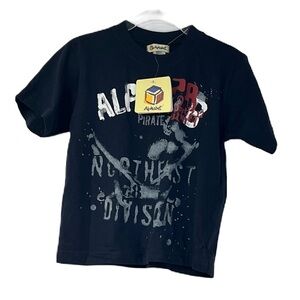 NWT Alphabet Boys sz 2 navy graphic logo casual cotton short sleeve tee pirate